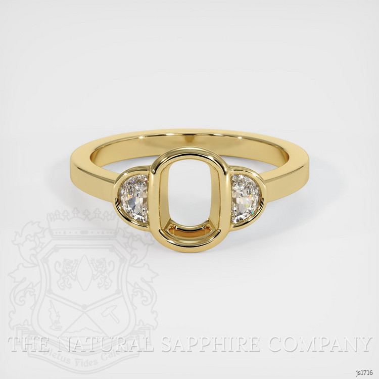 10K Yellow Gold Three Stone Ring Setting