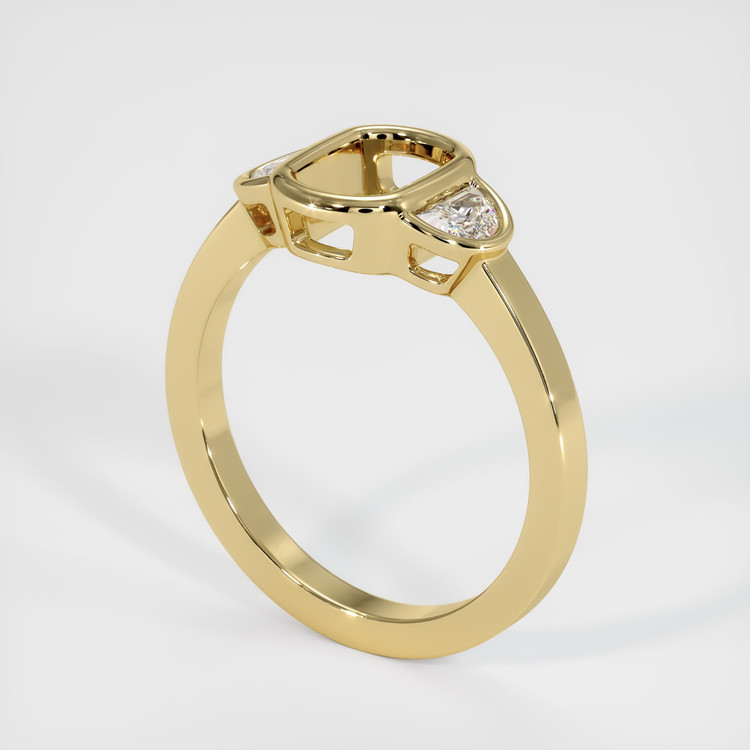14K Yellow Gold Three Stone Ring Setting