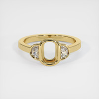 14K Yellow Gold Three Stone Ring Setting Image