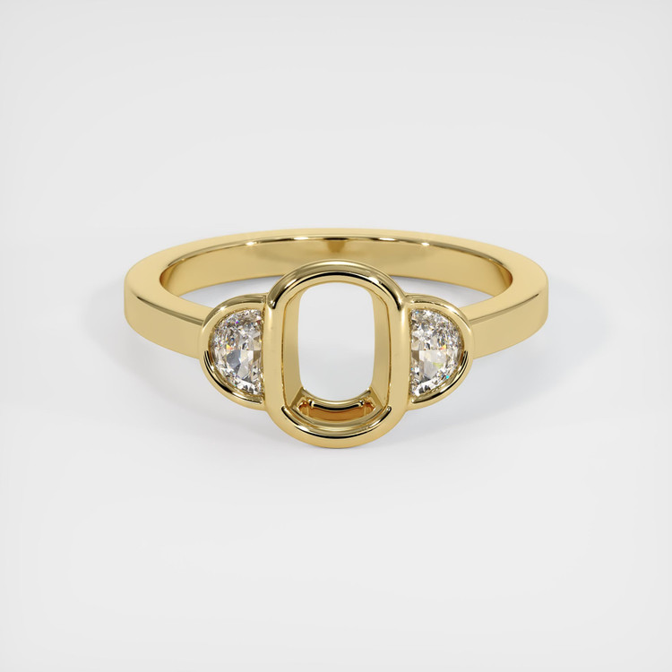 14K Yellow Gold Three Stone Ring Setting