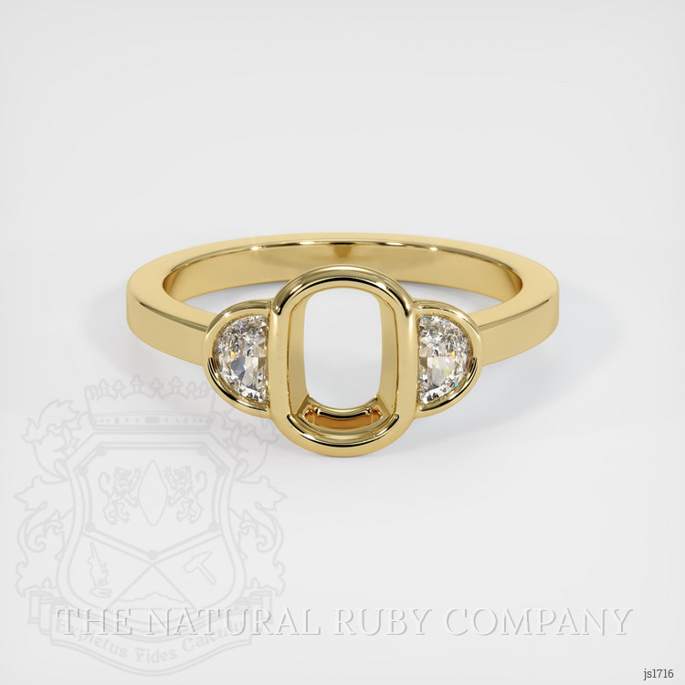 14K Yellow Gold Three Stone Ring Setting
