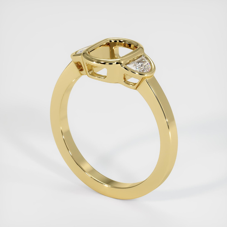 18K Yellow Gold Three Stone Ring Setting