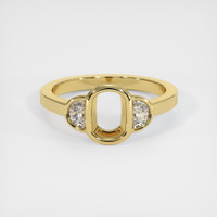 18K Yellow Gold Three Stone Ring Setting Image