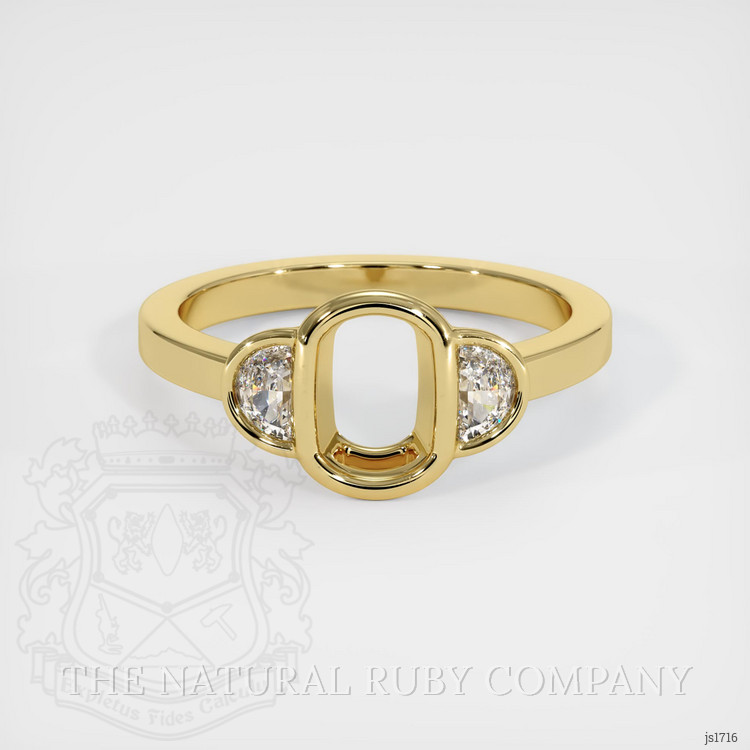 18K Yellow Gold Three Stone Ring Setting