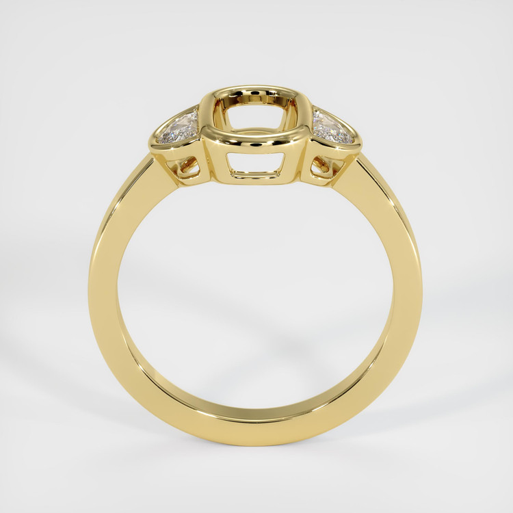18K Yellow Gold Three Stone Ring Setting