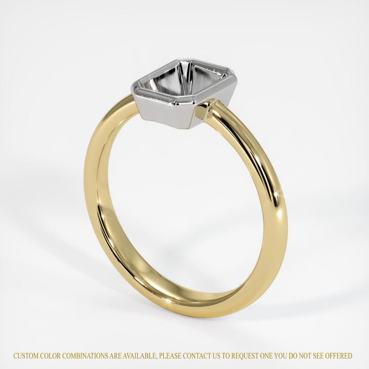 14K White & Yellow Men's Ring Setting