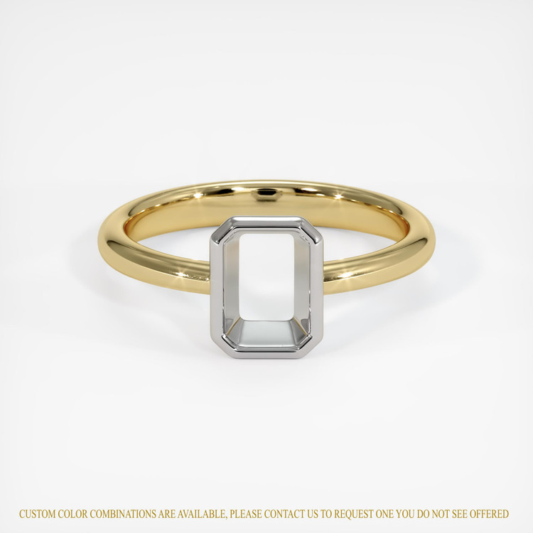 14K White & Yellow Men's Ring Setting