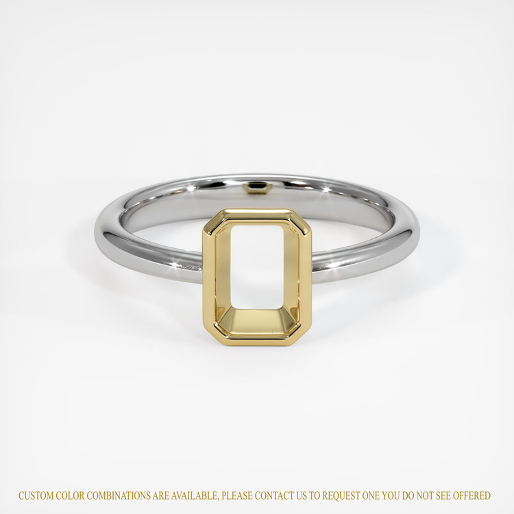 14K Yellow & White Men's Ring Setting