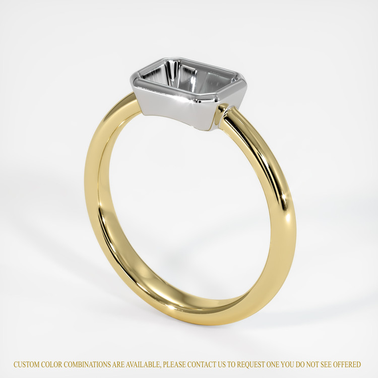 14K White & Yellow Men's Ring Setting