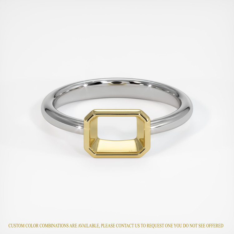 14K Yellow & White Men's Ring Setting