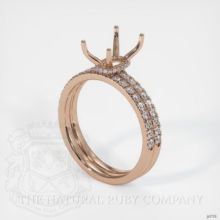 14K Rose Gold Pave Ring Setting