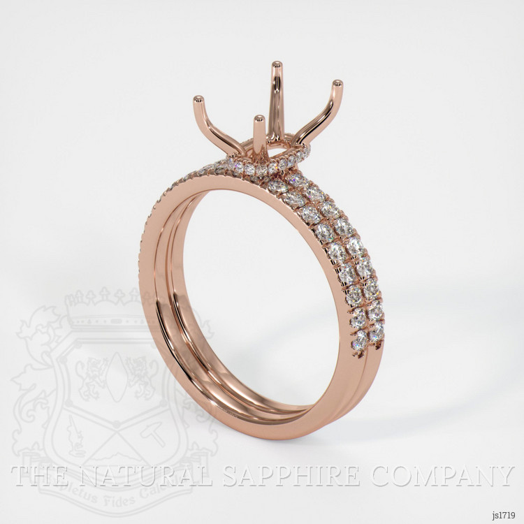 14K Rose Gold Pave Ring Setting