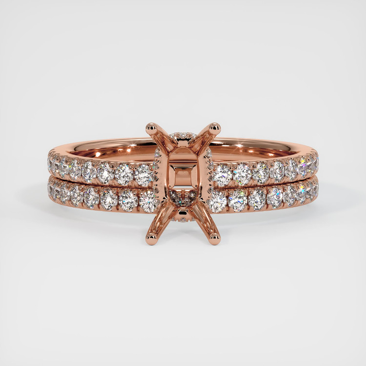 14K Rose Gold Pave Ring Setting
