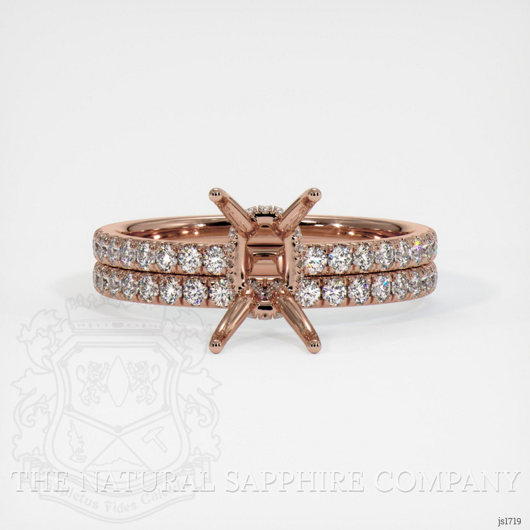 14K Rose Gold Pave Ring Setting