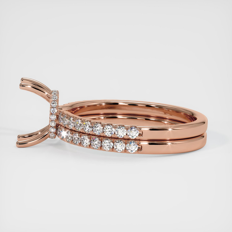 14K Rose Gold Pave Ring Setting