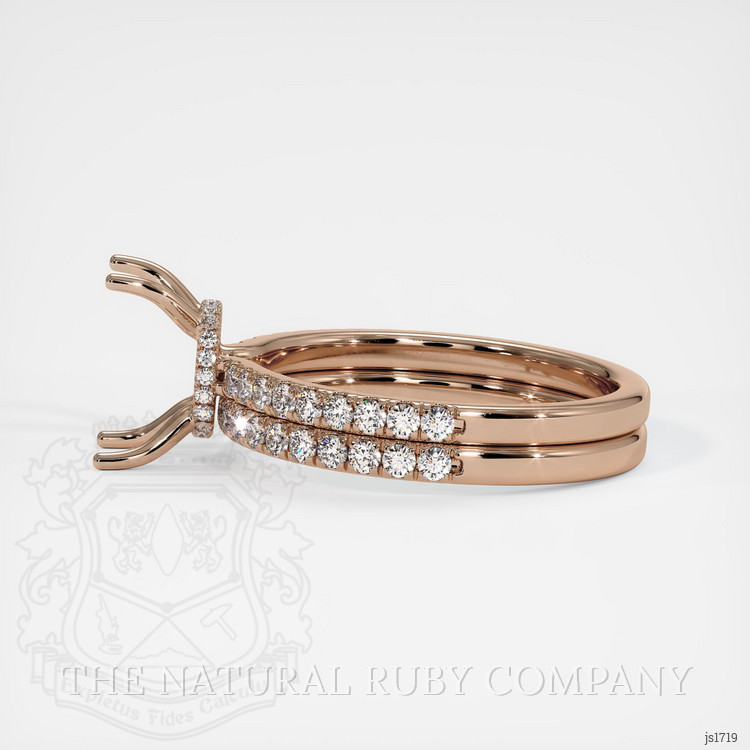 14K Rose Gold Pave Ring Setting