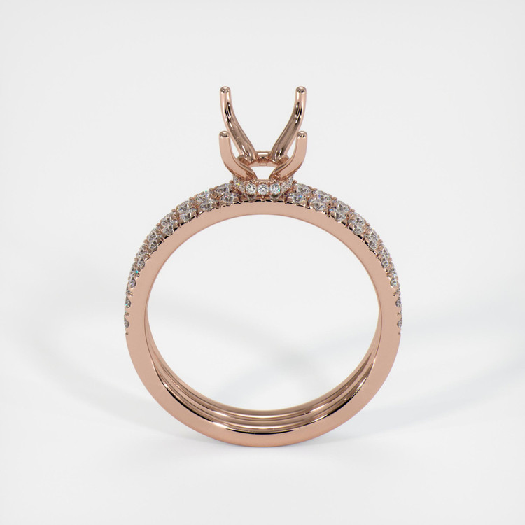14K Rose Gold Pave Ring Setting