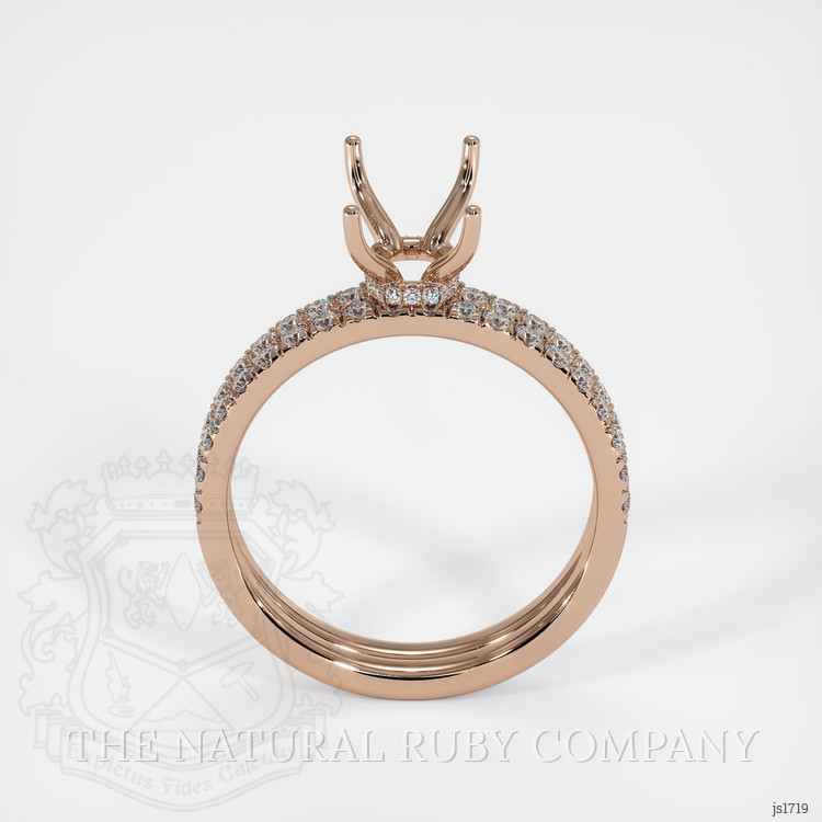 14K Rose Gold Pave Ring Setting