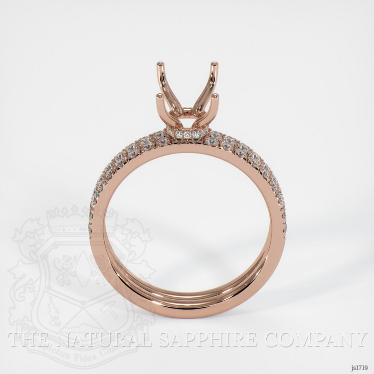 14K Rose Gold Pave Ring Setting
