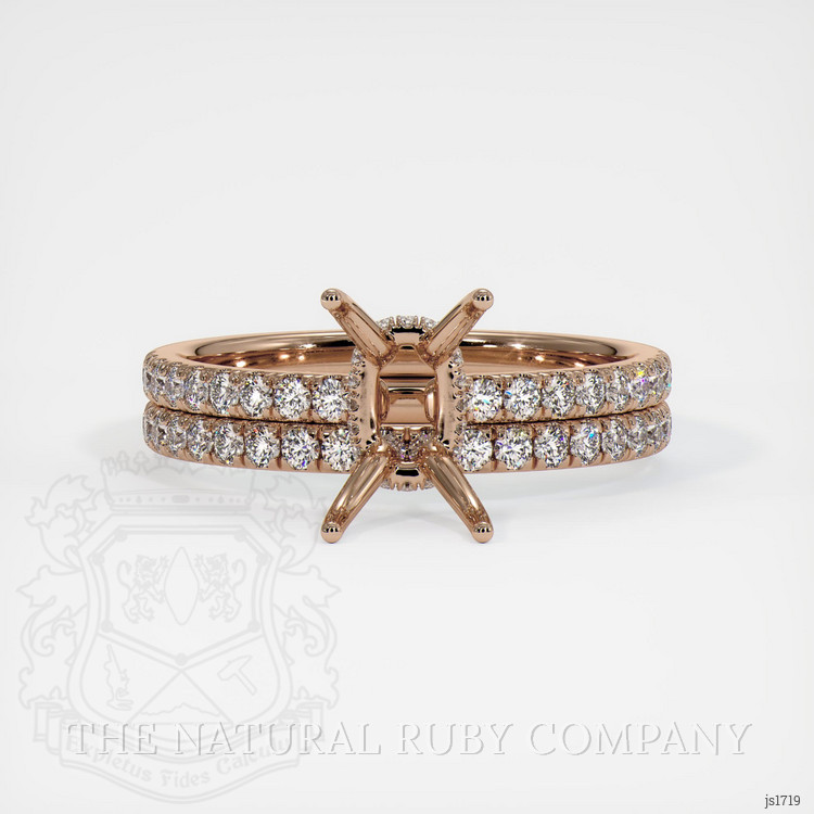 18K Rose Gold Pave Ring Setting