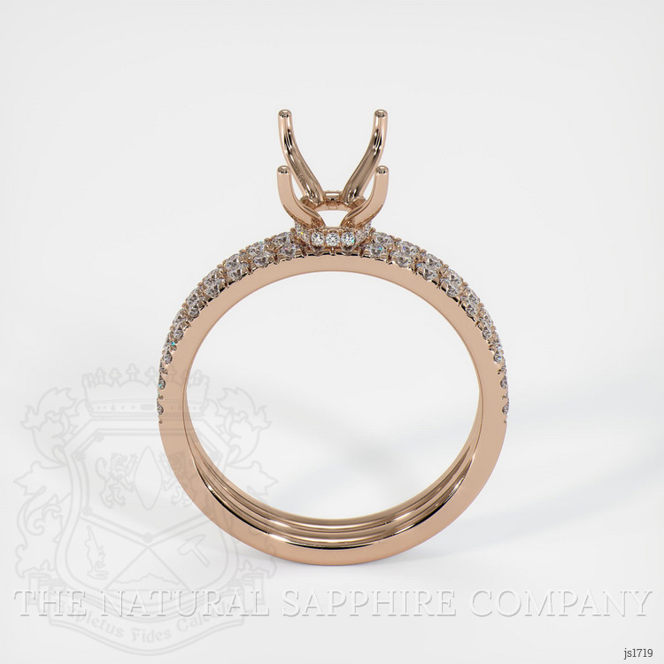 18K Rose Gold Pave Ring Setting