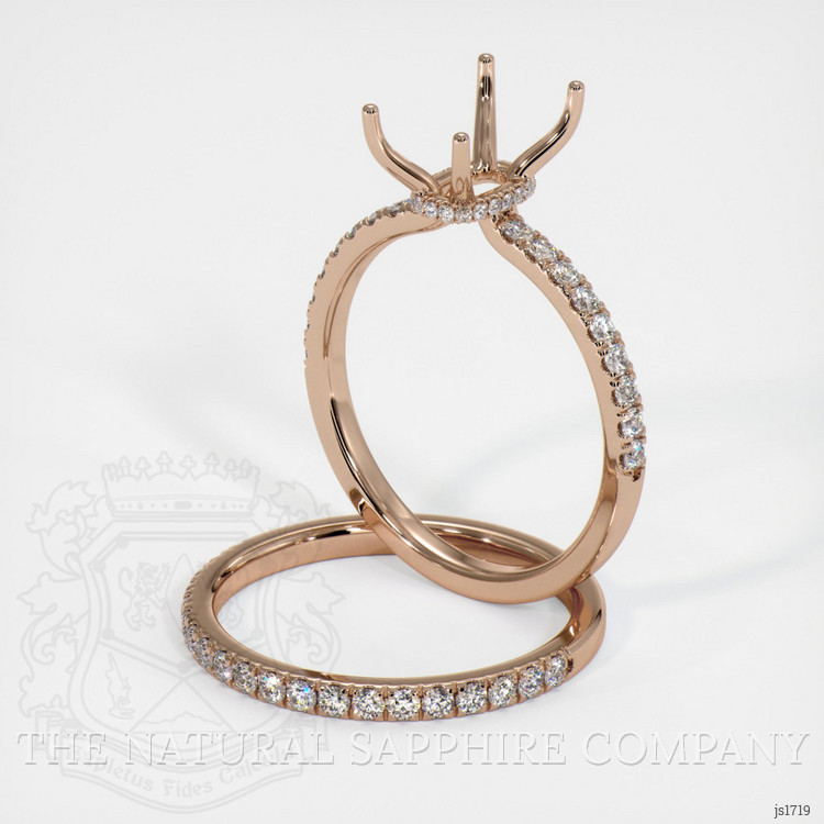 18K Rose Gold Pave Ring Setting