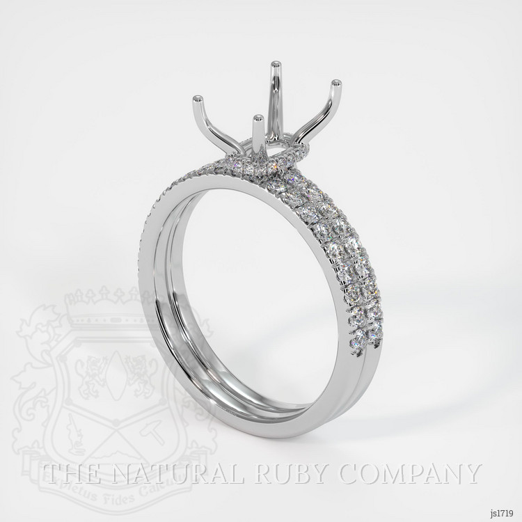 14K White Gold Pave Ring Setting