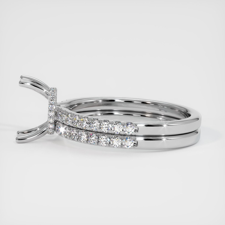 14K White Gold Pave Ring Setting