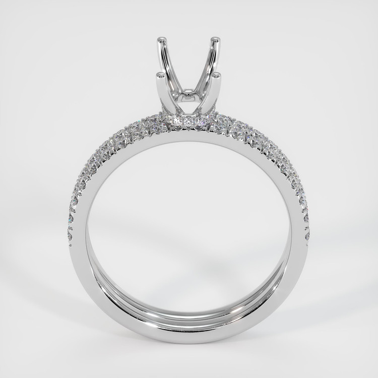 14K White Gold Pave Ring Setting