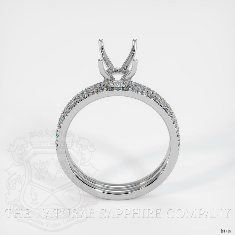 14K White Gold Pave Ring Setting