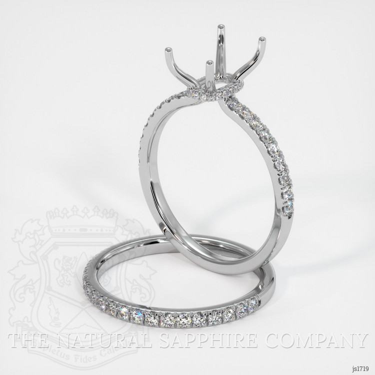 14K White Gold Pave Ring Setting