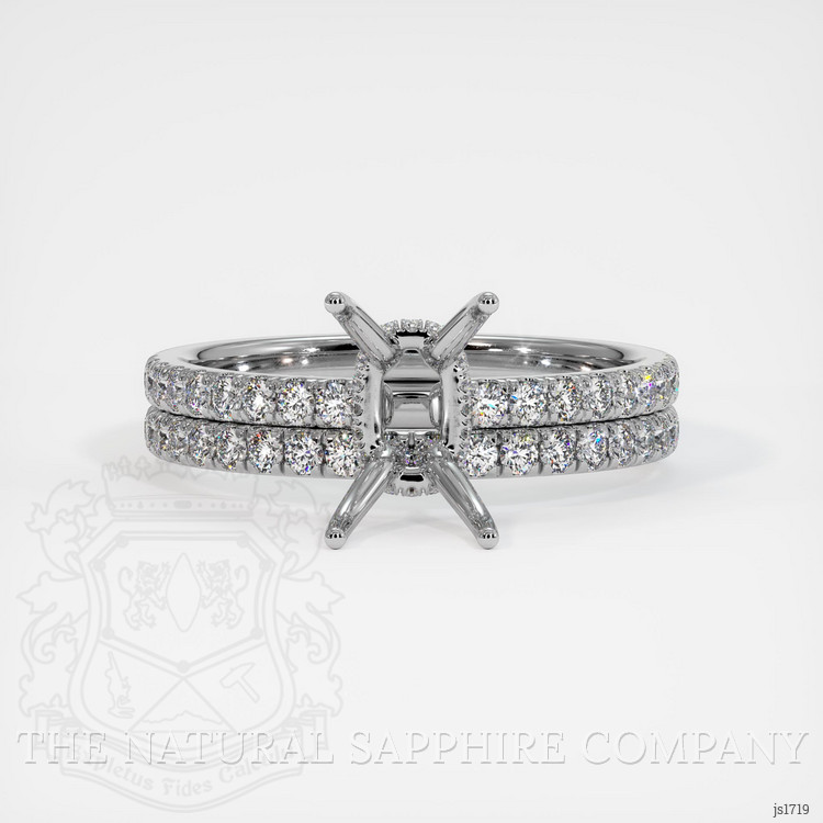 18K White Gold Pave Ring Setting