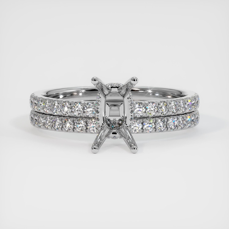 18K White Gold Pave Ring Setting