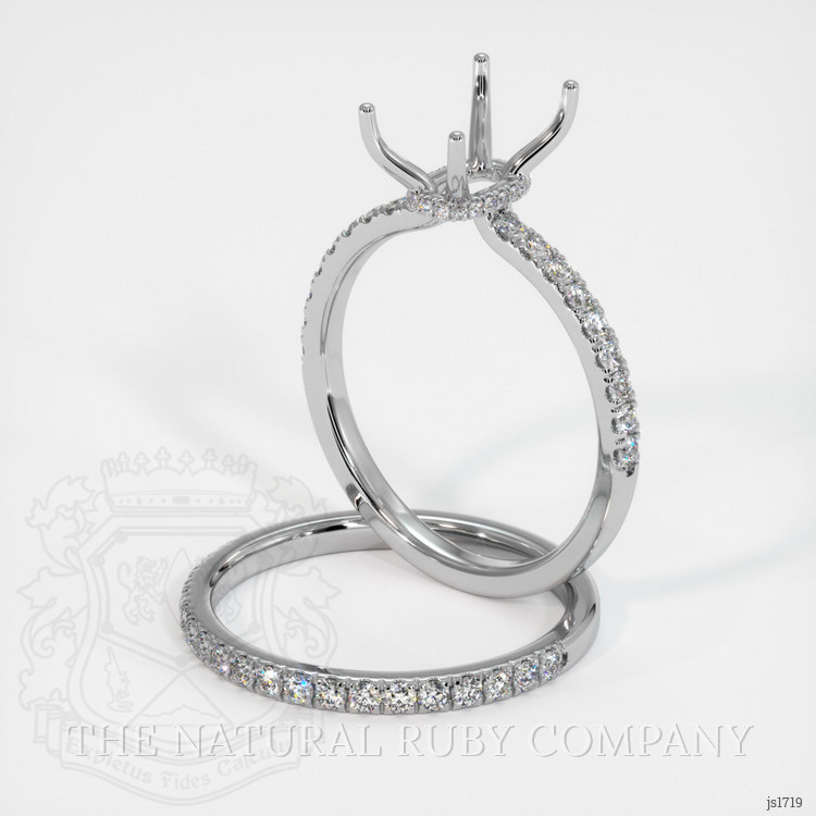 18K White Gold Pave Ring Setting