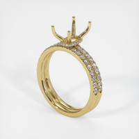 14K Yellow Gold Pave Ring Setting Video