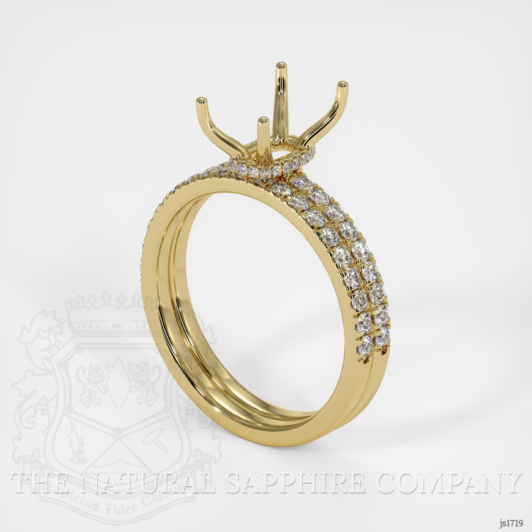 14K Yellow Gold Pave Ring Setting