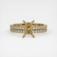14K Yellow Gold Pave Ring Setting Image
