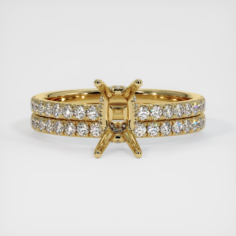14K Yellow Gold Pave Ring Setting