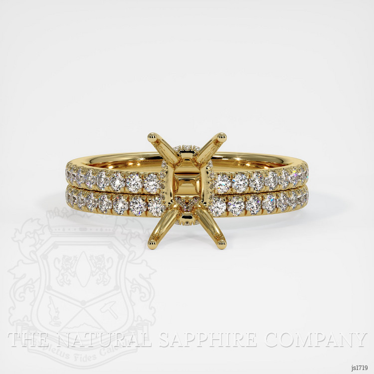 14K Yellow Gold Pave Ring Setting