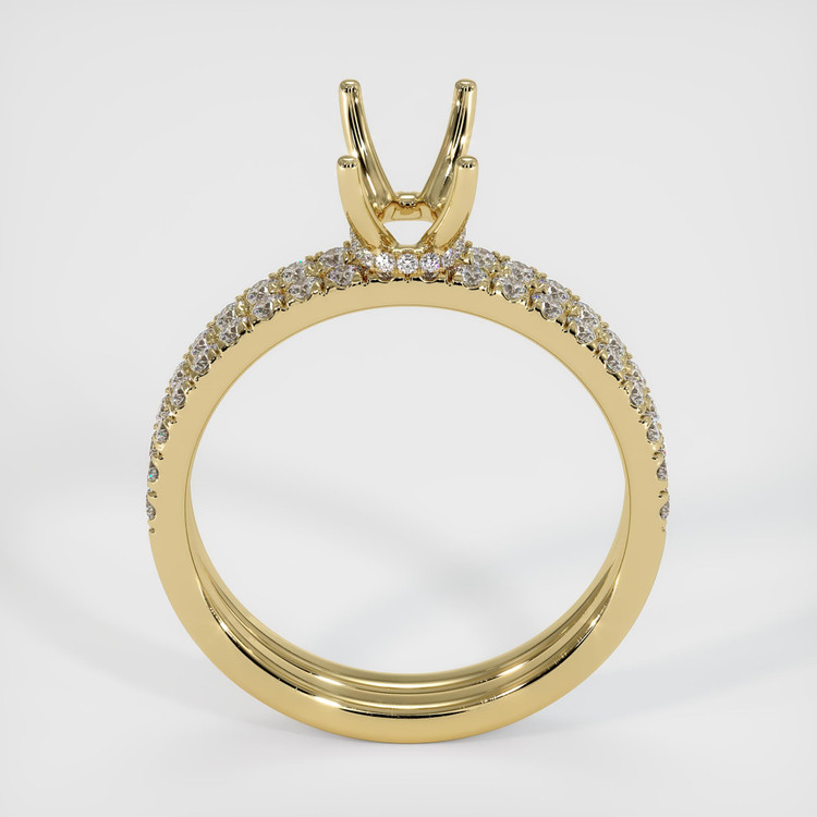 14K Yellow Gold Pave Ring Setting