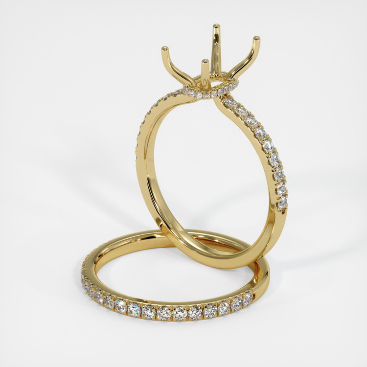 14K Yellow Gold Pave Ring Setting