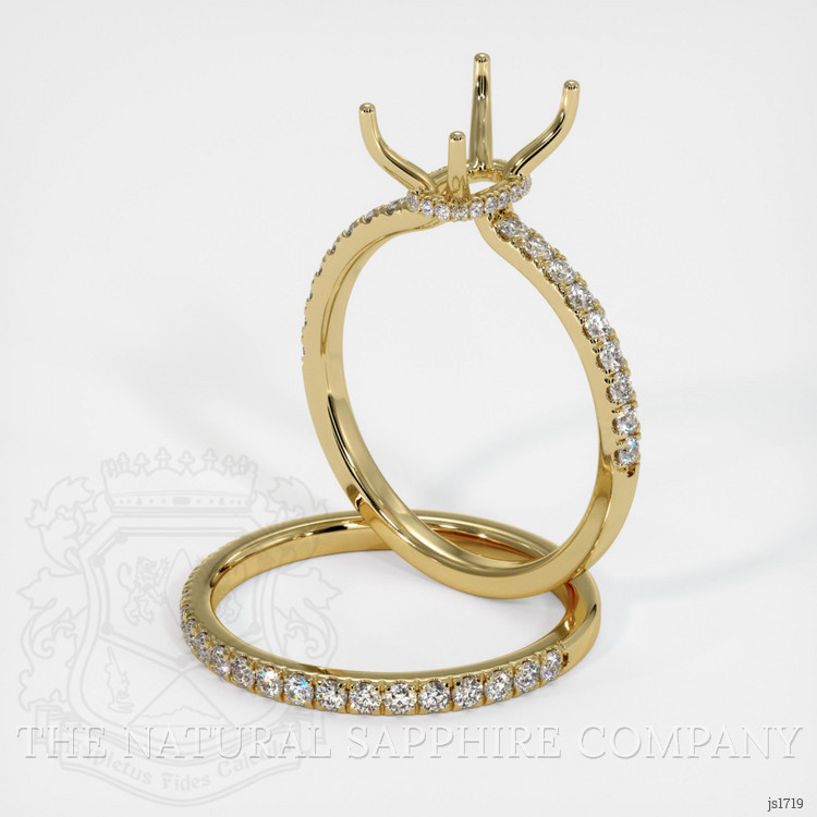 14K Yellow Gold Pave Ring Setting