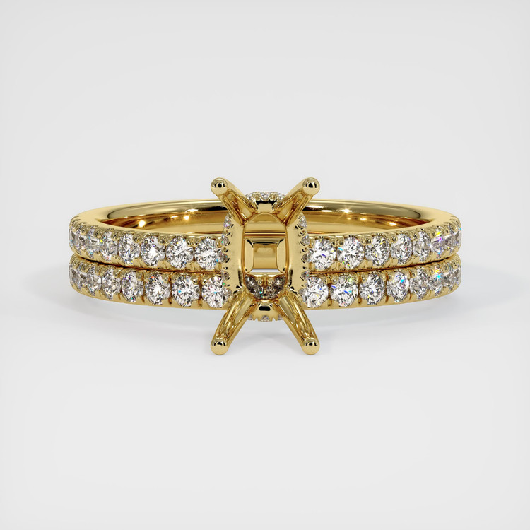 18K Yellow Gold Pave Ring Setting