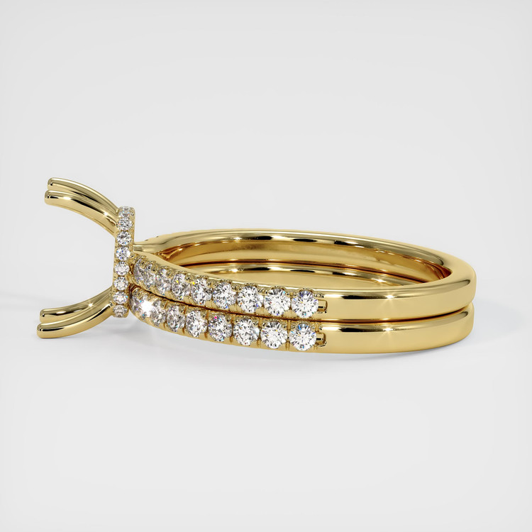 18K Yellow Gold Pave Ring Setting