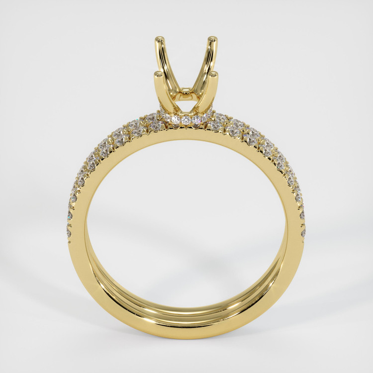 18K Yellow Gold Pave Ring Setting