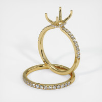 18K Yellow Gold Pave Ring Setting Image