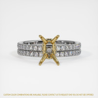 14K Yellow & White Pave Ring Setting Image