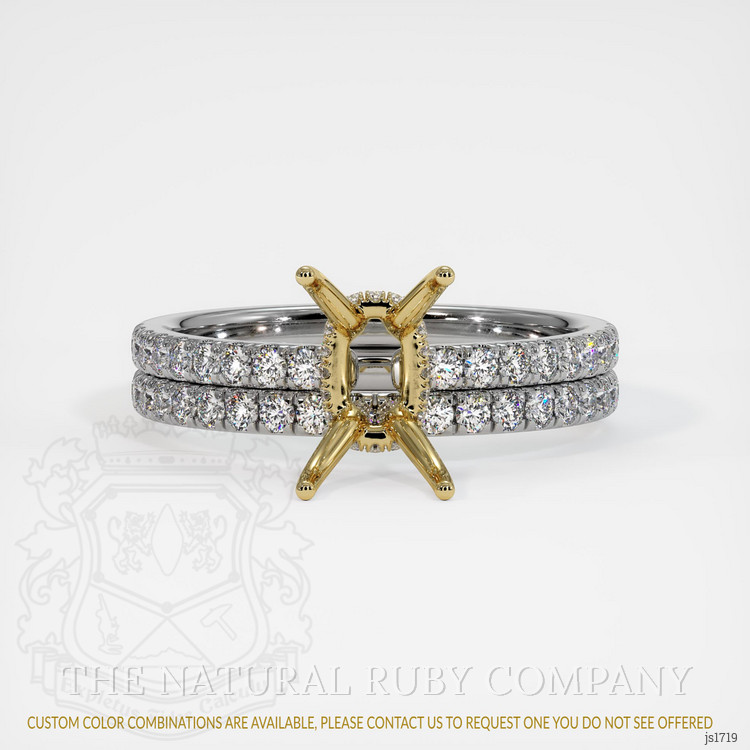 14K Yellow & White Pave Ring Setting