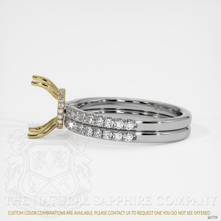 14K Yellow & White Pave Ring Setting