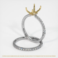 14K Yellow & White Pave Ring Setting Image